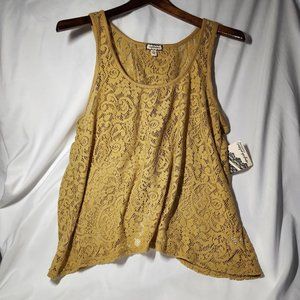 Sleeveless Top in soft flowy lace fabric from Eyeshadow Clothing Size Large